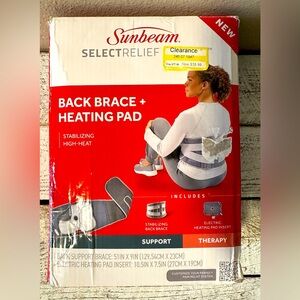Sunbeam Select Relief Back Brace & Heating Pad - NIP